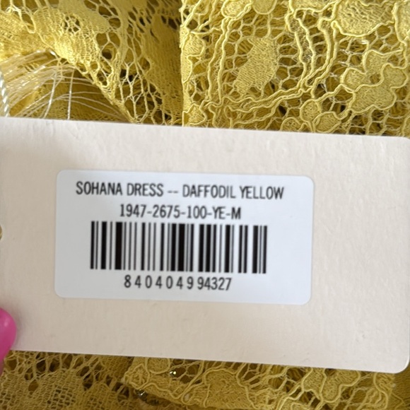 ⚡️⚡️⚡️SOLD⚡️⚡️⚡️⚡️⚡️NWT Doen Sohana yellow lace midi dress Size M - Picture 13 of 14